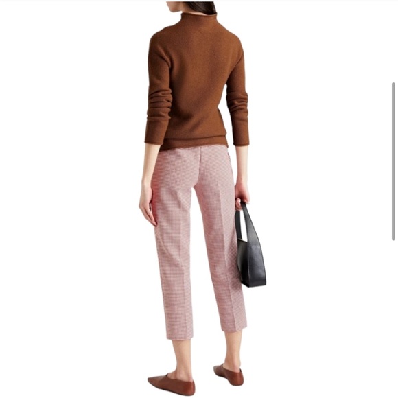 • Theory • Women’s TREECA HOUNDSTOOTH PANTS  Brown / White Size 10 - Picture 2 of 5